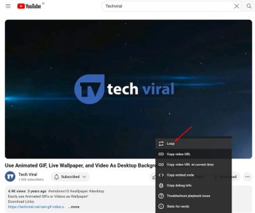 How to Loop YouTube Videos on Desktop?